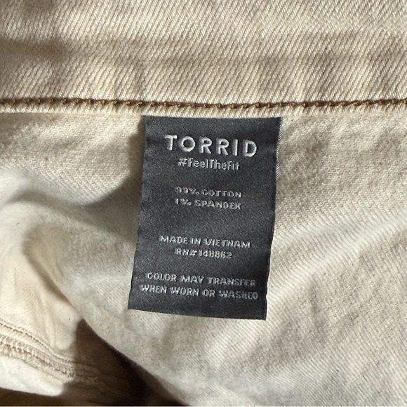 Torrid Crop Wide Leg Classic Denim High-Rise Jeans Cream Size 26 FEEL THE FIT - Picture 11 of 13